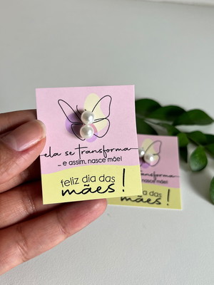 Tag com brinco - dia das mães (kit com 25)