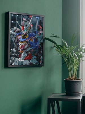 Quadro decorativo para sala anime - mobile suit gundam robôs