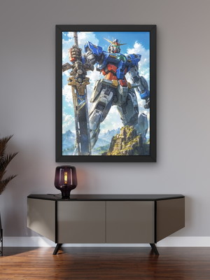 Quadro decorativo sala poster - mobile suit gundam robôs