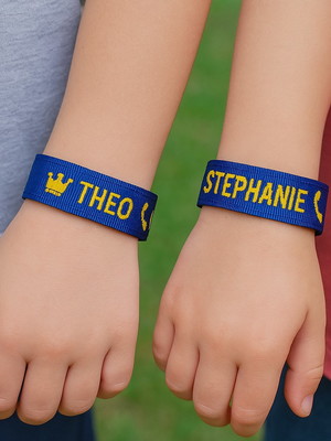 Kit 2 pulseiras de identificação personalizada - nome e fone