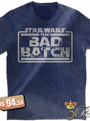Camiseta starwars badbatch em 100% algodão premium marmoriza