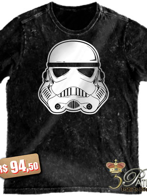 Camiseta trooper helmet em 100% algodão premium marmorizado
