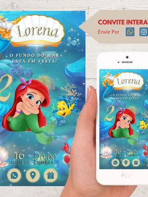 Convite interativo ariel com botão clicável