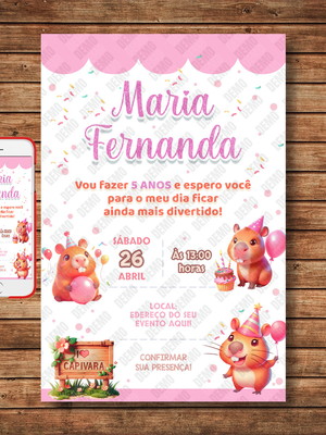 Convite digital capivara
