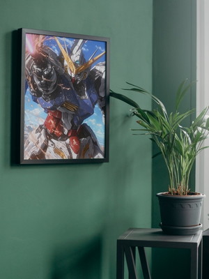 Quadro decorativo gundam mecha sala quarto geek anime retrô