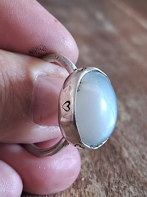 Anel de prata 925 com pedra da lua octoclasio