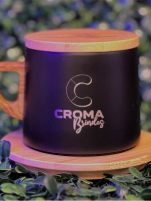 Xícara térmica personalizada com tampa