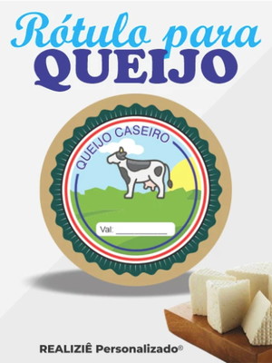 Rótulo para queijo 100 und 4x4 cm resistente a água ref02