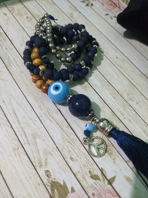 Colar estilo japamala azul marinho