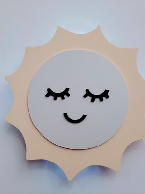 Sol com rostinho e luz de led decorar quarto de bebe topbaby