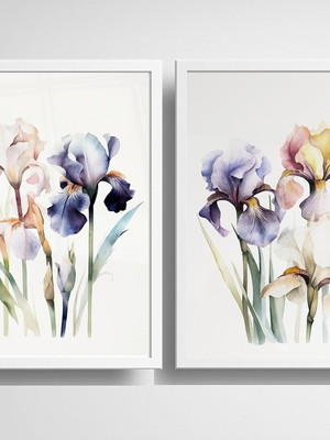 Quadros flores com vidro