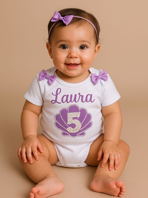 Body personalizado bebê com nome concha