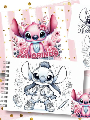 Livro de colorir angel lilo & stitch - tamanho a5