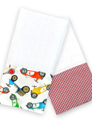 Kit 2 fraldas m. estampadas - carros e xadrez