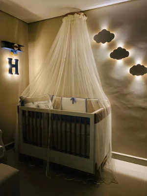 Kit de nuvem com led para paredes quarto de bebe pmg