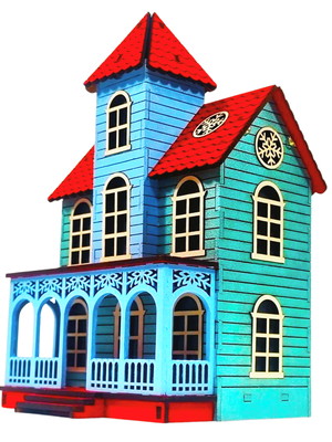 Vila de natal iluminada estilo vitoriana clássica