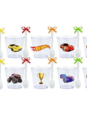 Copinhos com colherzinhas: hot wheels