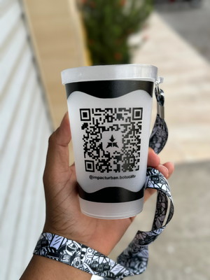 Copo ecológico com tirante personalizado kit com 50