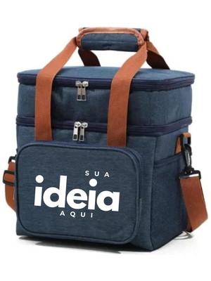 1000 frasqueira lancheira térmica personalizada c logo cinza