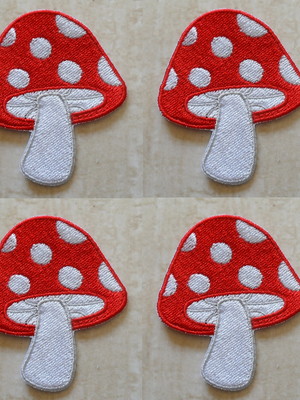 Patch bordado termocolante kit cogumelo