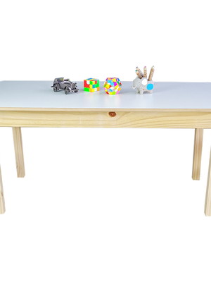 Mesa infantil retangular de madeira para 6 lugares tampo mdf