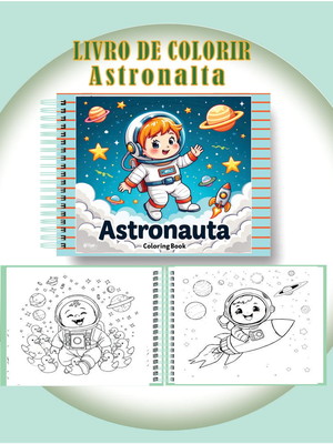 Arquivo digital livro de colorir astronauta fofinho