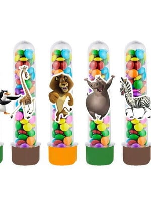 Tubetes com apliques 3d: madagascar