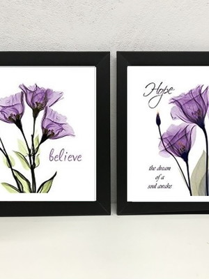 Quadros flores com vidro