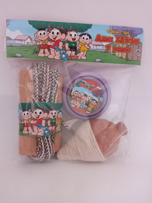 Kit pião, corda, ioiô turma da monica