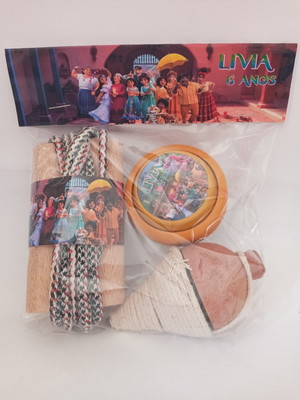 Kit pião, corda, ioiô encanto