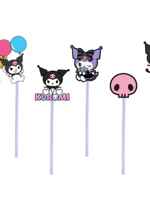 Toppers para doces e cupcake kuromi com 60 unidades