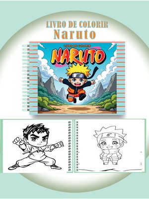 Arquivo digital livro de colorir naruto fofinho