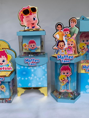 Kit caixas super luxo aniversário - caixas bebefinn kit 4 pç