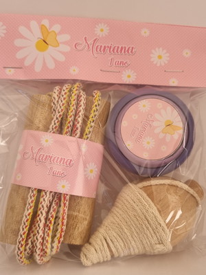 Kit pião, corda, ioiô margaridas