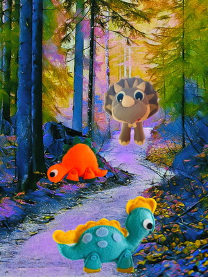 Dinossauro em feltro
