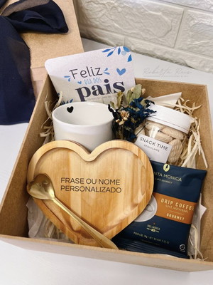 Kit presente dia dos pais pires coração personalizado