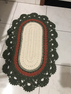 Tapete crochê oval russo