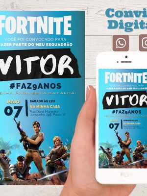Convite interativo fortinite com botão clicável