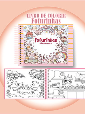 Arquivo digital livro de colorir fofurinhas adoráveis