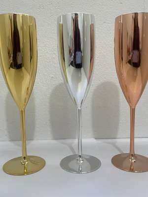 Taça champanhe metalizada personalizada