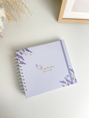 Livro do bebê personalizado | lavandas delicadas