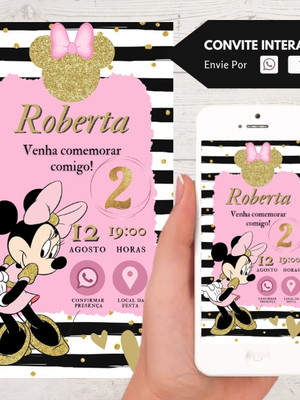 Convite interativo minnie com botão clicável
