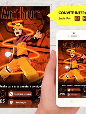 Convite interativo naruto com botão clicável