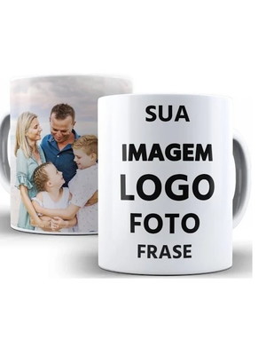 Caneca personalizada fotos logos frases porcelana 325ml