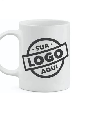 Kit 2 caneca personalizada fotos logos frase porcelana 325ml