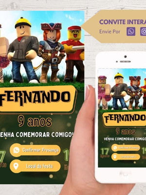 Convite interativo roblox com botão clicável
