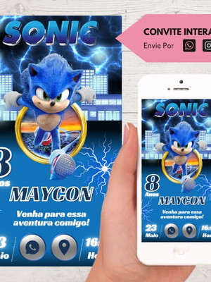 Convite interativo sonic com botão clicável