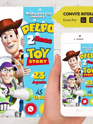 Convite interativo toy story com botão clicável