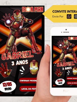 Convite interativo vingadores com botão clicável