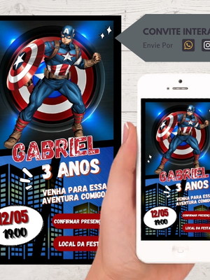 Convite interativo vingadores com botão clicável